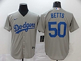 Dodgers 50 Mookie Betts Royal Gray 2020 Nike Cool Base Jersey,baseball caps,new era cap wholesale,wholesale hats
